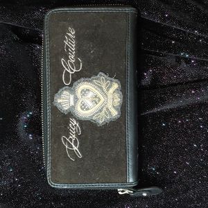 Juicy Couture y2k Vintage Velour Heart & Crown Large Wallet